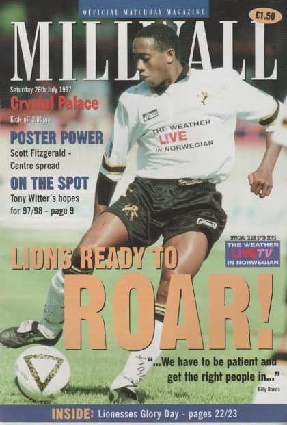 Millwall v Crystal Palace  26-Jul-1997