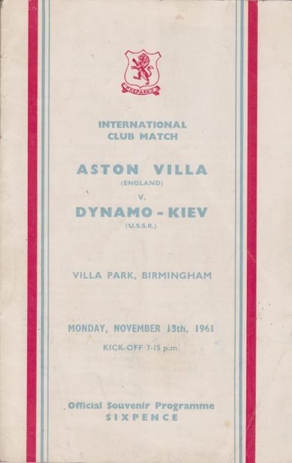 Aston Villa v Dynamo Kiev 13-Nov-1961