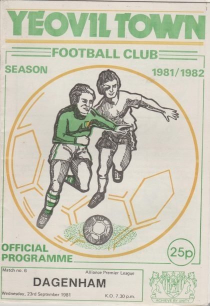 Yeovil Town v Dagenham  23-Sep-1981
