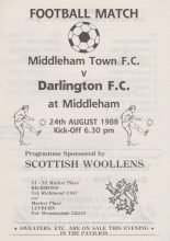 Middleham Town v Darlington  24-Aug-1988