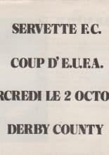 Servette Geneva v Derby County  02-Oct-1974