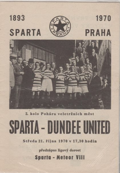 Sparta Prague v Dundee United  21-Oct-1970