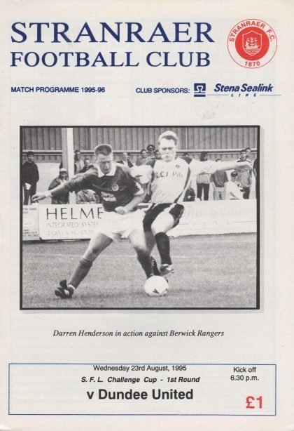 Stranraer v Dundee United 23-Aug-1995