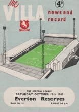 Aston Villa v Everton Reserves  12-Oct-1963