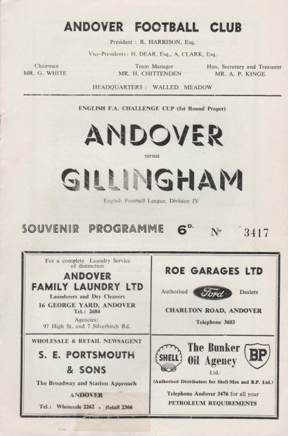 Andover v Gillingham  03-Nov-1962