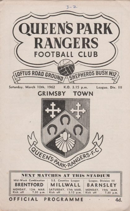 Queens Park Rangers v Grimsby Town 10-Mar-1962