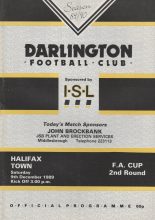 Darlington v Halifax Town 09-Dec-1989