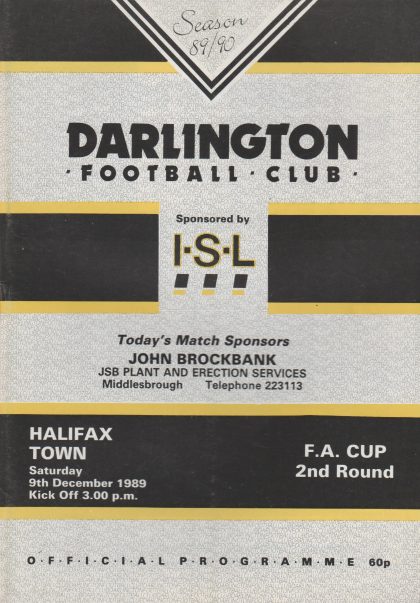 Darlington v Halifax Town 09-Dec-1989