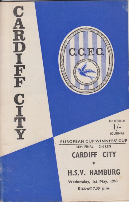 Cardiff City v SV Hamburg   01-May-1968