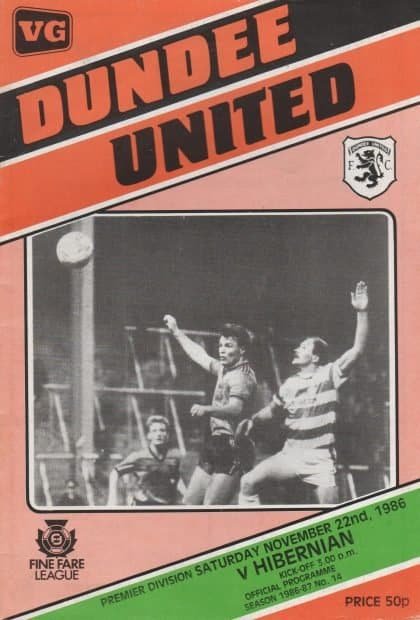 Dundee United v Hibernian  22-Nov-1986