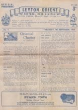 Leyton Orient v Ipswich Town 04-Sep-1958