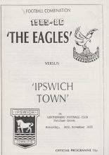 Crystal Palace Reserves v Ipswich Town Reserves 30-Nov-1985