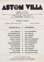 Aston Villa v Liverpool  24-Jan-1975