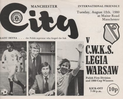 Manchester City v Legia Warsaw 12-Aug-1980