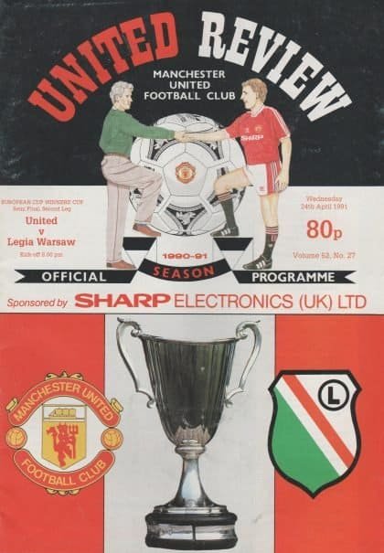 Manchester United v Legia Warsaw 24-Apr-1991