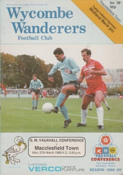 Wycombe Wanderers v Macclesfield Town  27-Mar-1989
