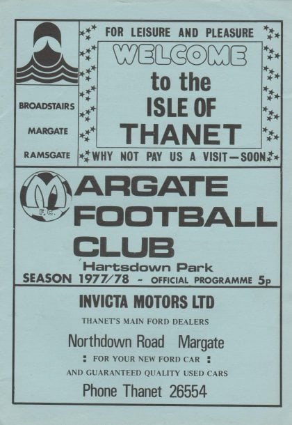 Margate v Maidstone United  20-Aug-1977