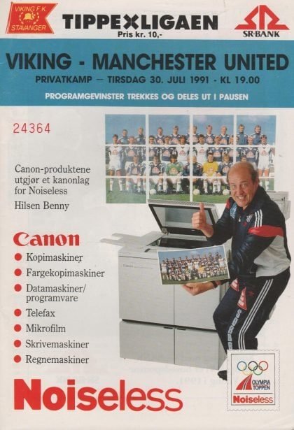 Viking Stavanger v Manchester United 30-Jul-1991