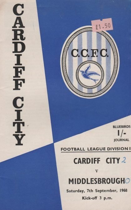 Cardiff City v Middlesbrough  07-Sep-1968
