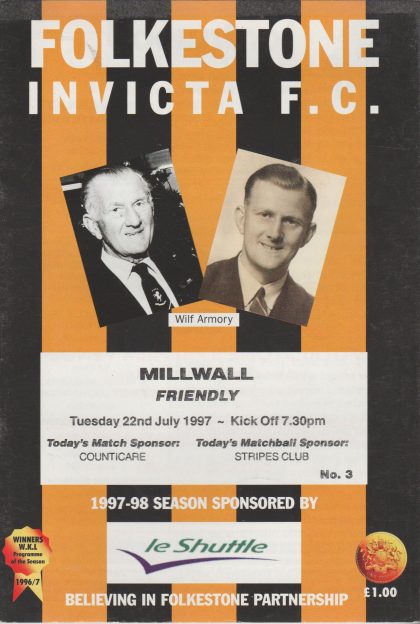 Folkestone Invicta v Millwall  22-Jul-1997