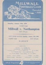 Millwall v Northampton Town  10-Jan-1959