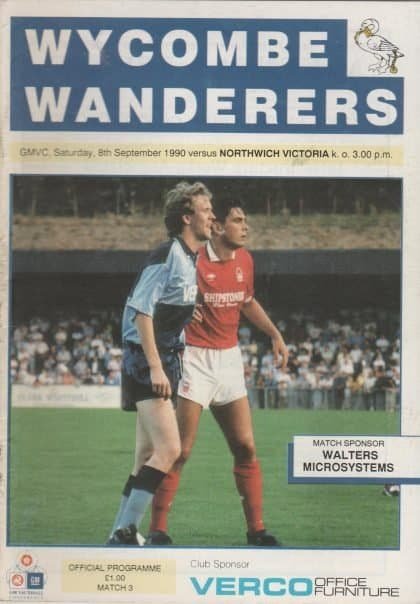 Wycombe Wanderers v Northwich Victoria 08-Sep-1990