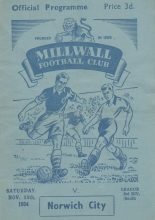 Millwall v Norwich City   18-Nov-1954