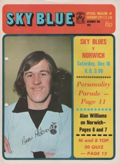 Coventry City v Norwich City 16-Dec-1972