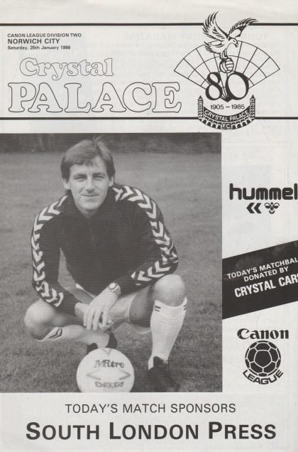 Crystal Palace v Norwich City   25-Jan-1986