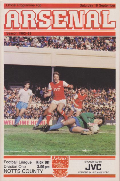 Arsenal v Notts County 18-Sep-1982
