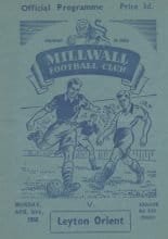 Millwall v Leyton Orient  30-Apr-1956