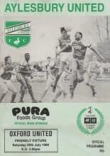 Aylesbury United v Oxford United 29-Jul-1989
