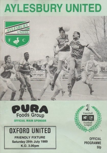 Aylesbury United v Oxford United 29-Jul-1989