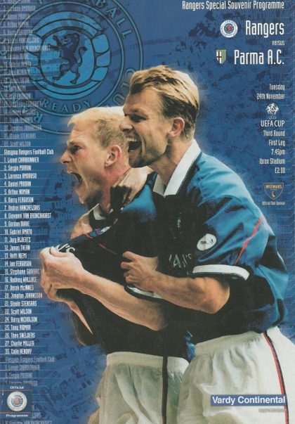 Glasgow Rangers v Parma AC   24-Nov-1998