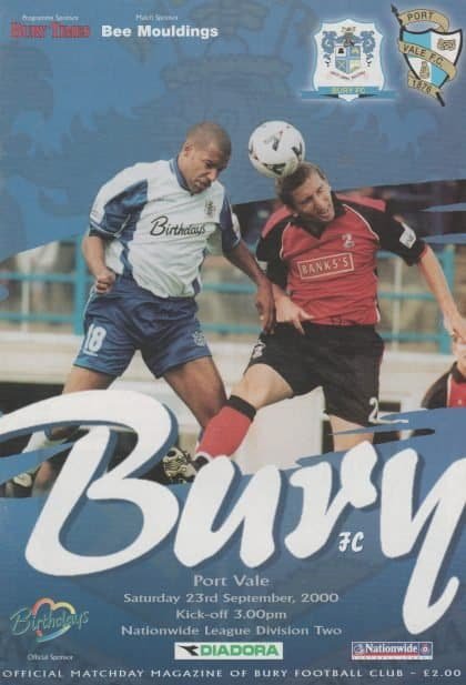 Bury v Port Vale 23-Sep-2000