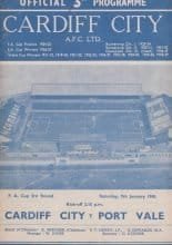 Cardiff City v Port Vale 09-Jan-1960