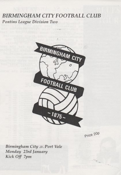 Birmingham City Reserves v Port Vale Reserves  23-Jan-1995