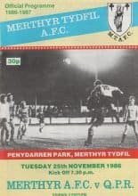 Merthyr Tydfil v Queens Park Rangers   25-Nov-1986