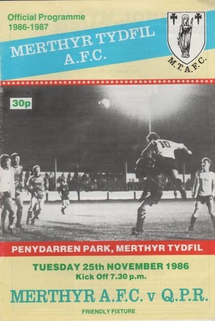 Merthyr Tydfil v Queens Park Rangers   25-Nov-1986