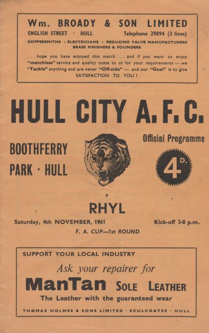 Hull City v Rhyl   04-Nov-1961