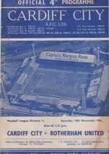 Cardiff City v Rotherham United  10-Nov-1962
