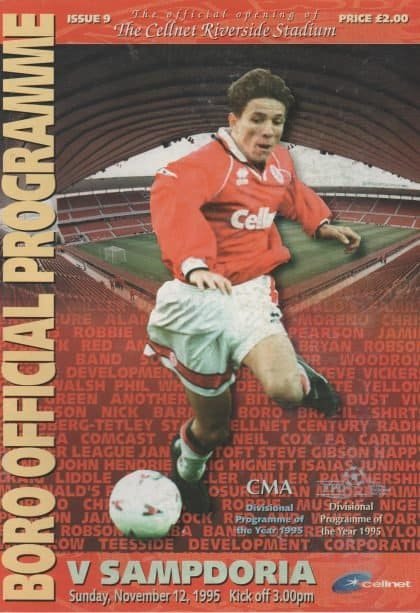 Middlesbrough v Sampdoria  12-Nov-1995