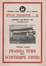 Swansea Town v Scunthorpe United 12-Mar-1960