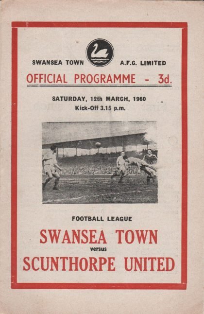 Swansea Town v Scunthorpe United 12-Mar-1960