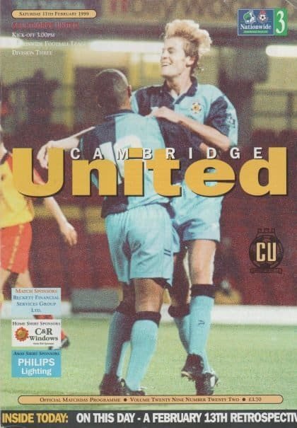 Cambridge United  v Scunthorpe United 13-Feb-1999