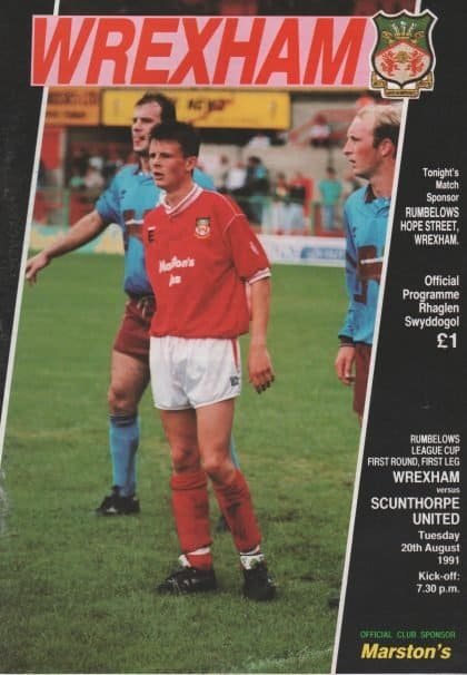 Wrexham v Scunthorpe United 20-Aug-1991