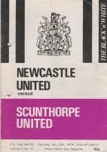 Newcastle United v Scunthorpe United  26-Jan-1974