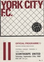 York City v Scunthorpe United 27-Sep-1969