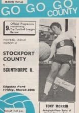 Stockport County v Scunthorpe United 29-Mar-1968