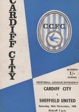 Cardiff City v Sheffield United 30-Nov-1968